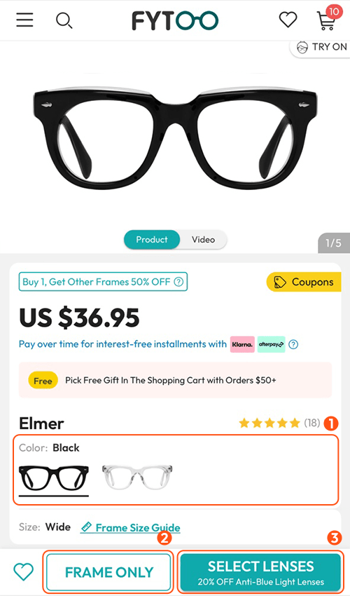 Ordering Glasses Online Without Pd